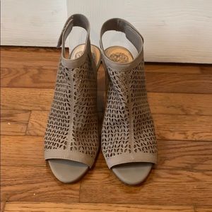 Vince Camuto Perforated leather peep-toe sandals